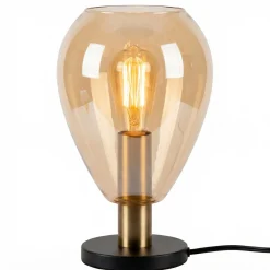 Tafellamp Anita 1-Lichts Amber Glas - Giga Meubel