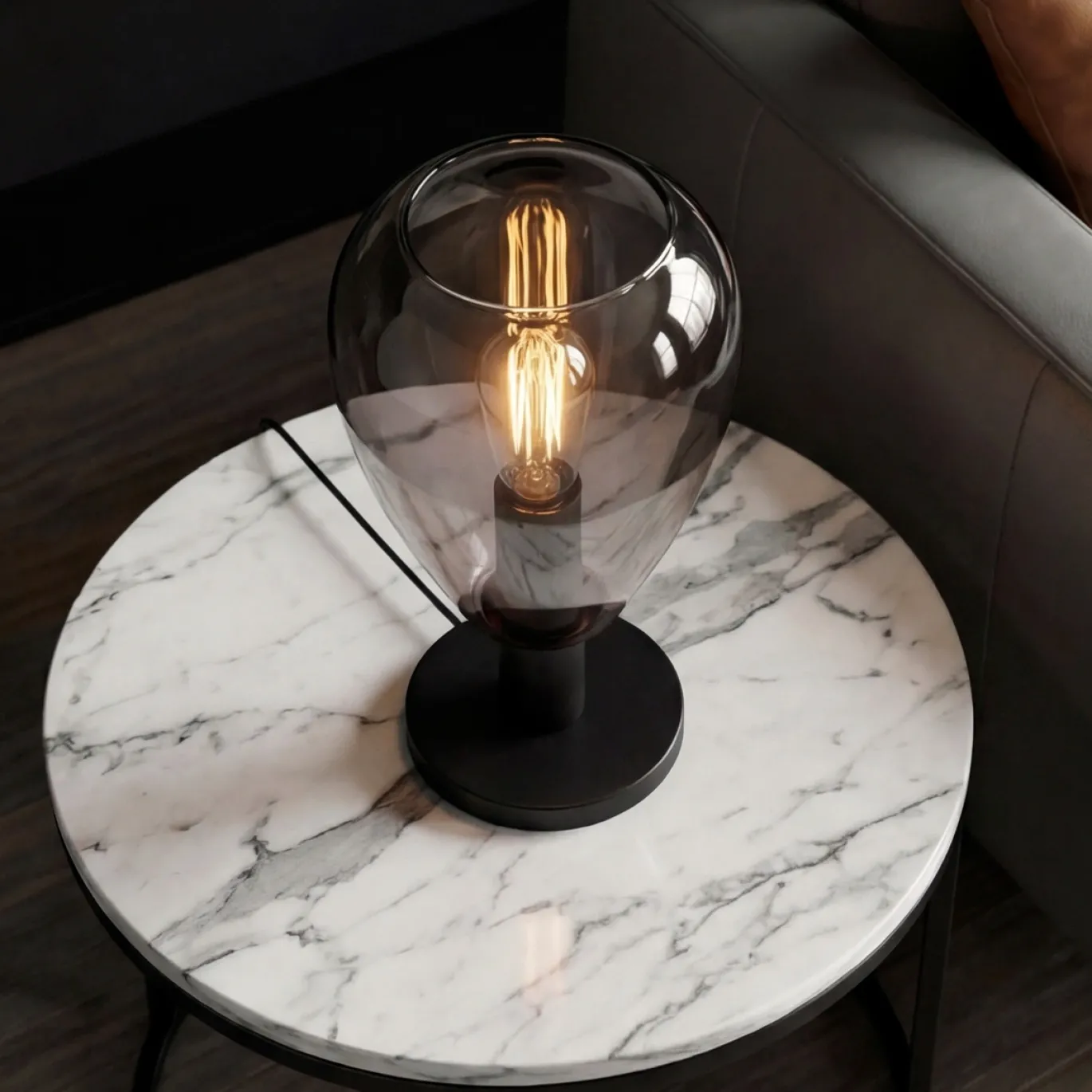 Tafellamp Anita 1-Lichts Smoke Glas - Giga Meubel