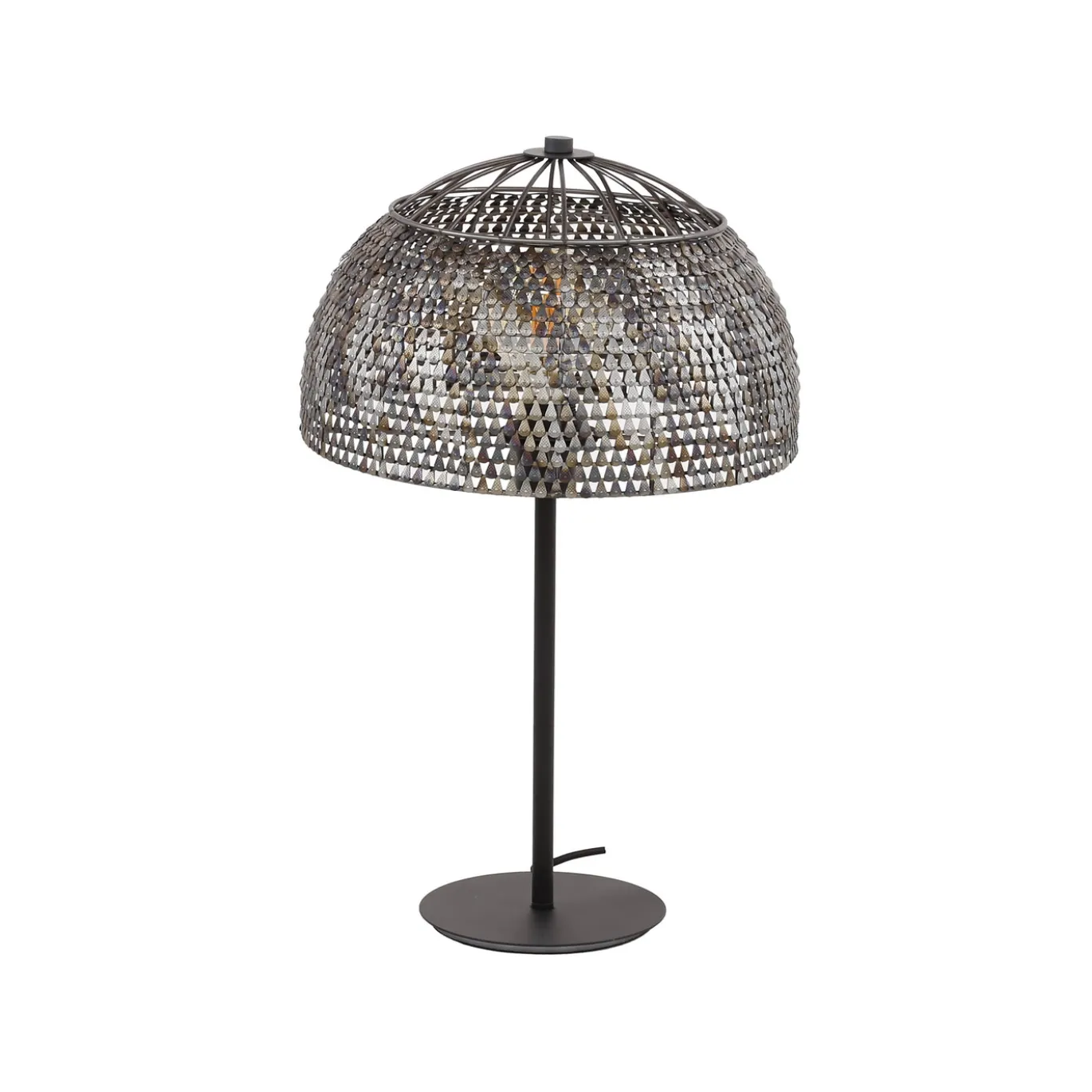 Tafellamp Armor Open Zwart/Bruin Ø35cm - Giga Meubel