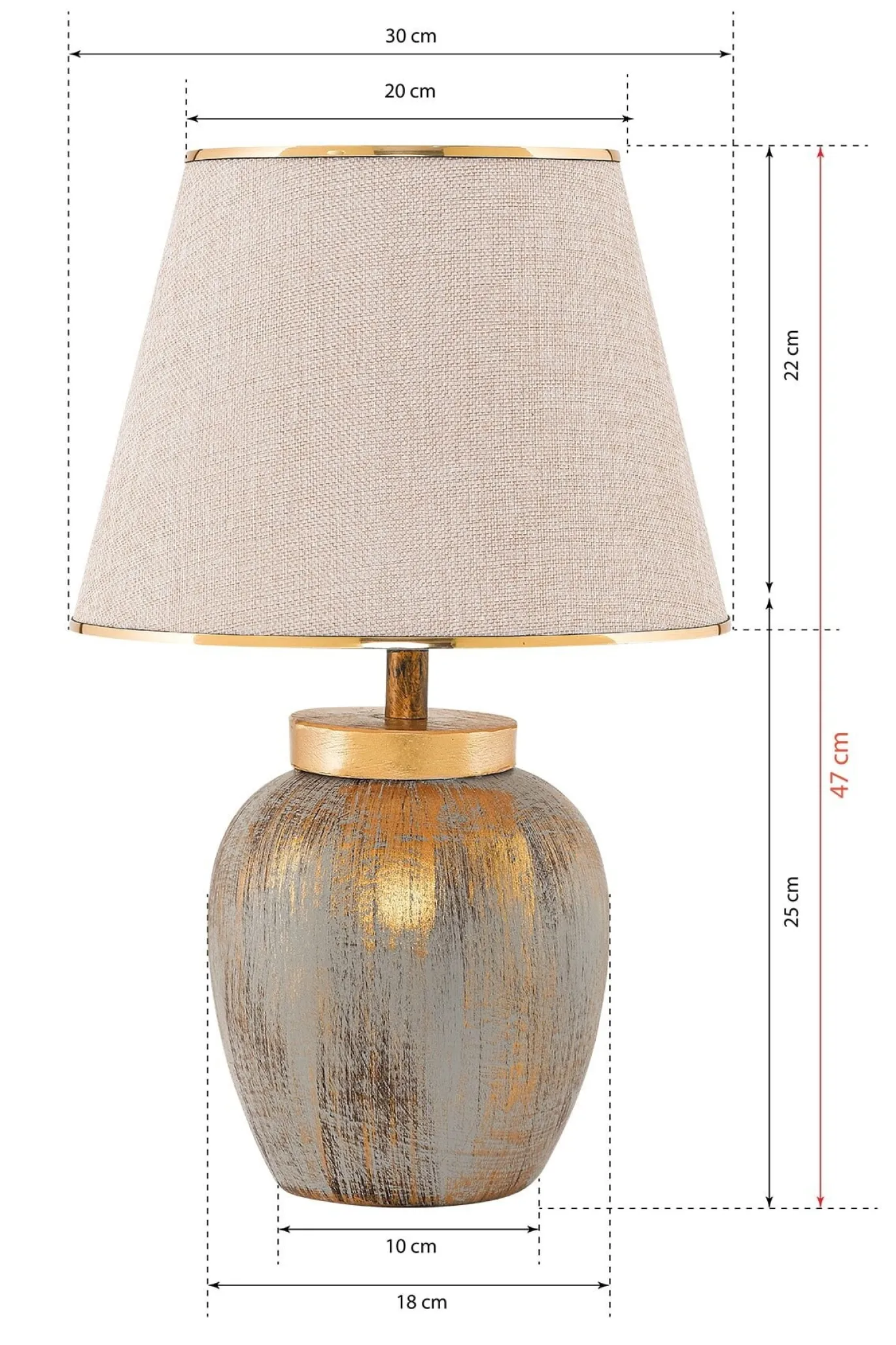 Tafellamp Cinca Crème/Goud