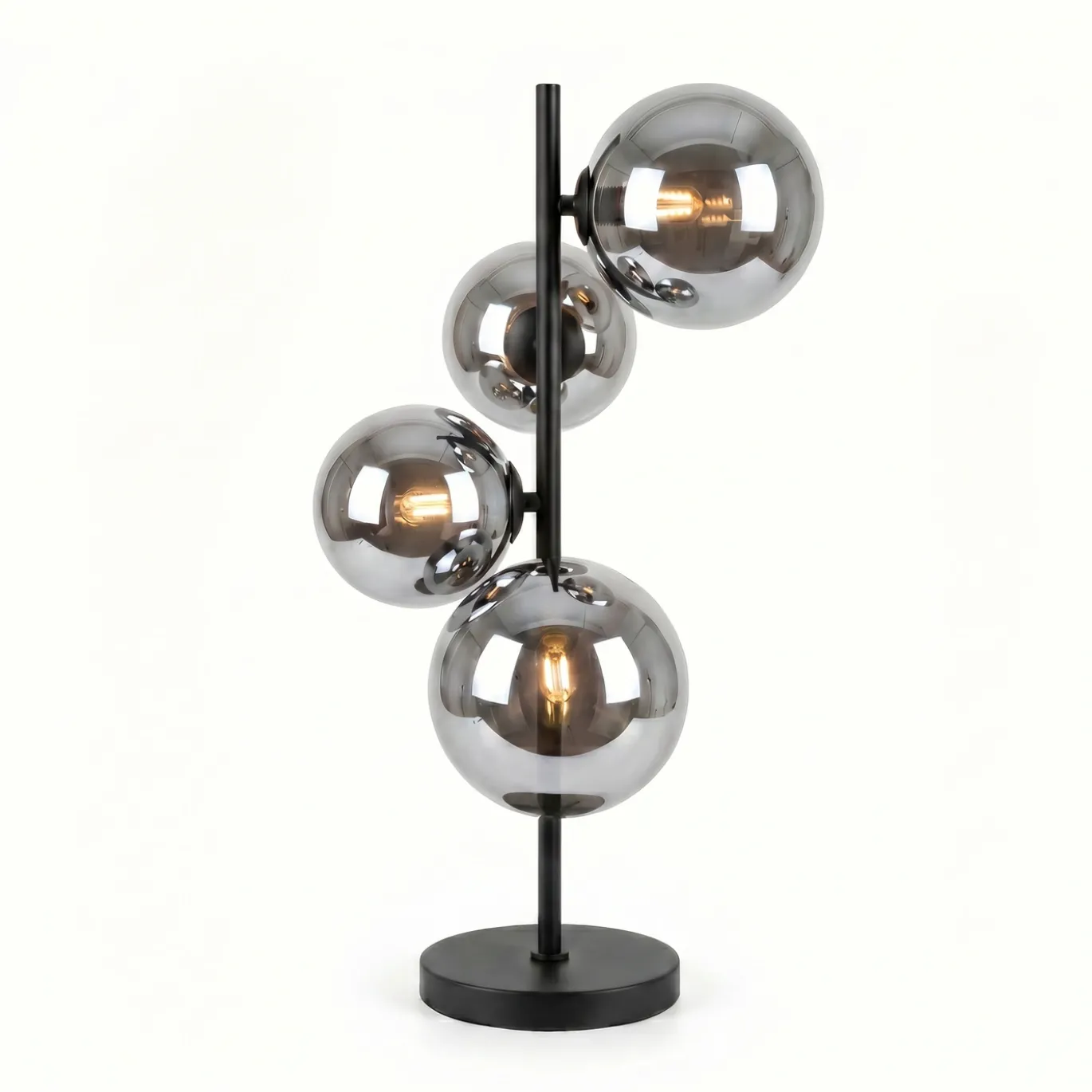 Tafellamp Finn 4-Lichts Smoke Glas - Giga Meubel