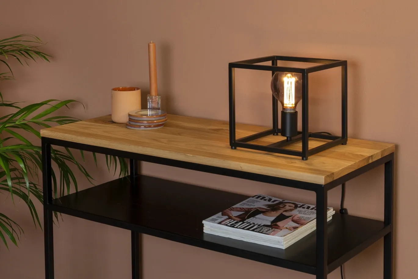 Tafellamp Gofy 23cm Zwart - Giga Meubel