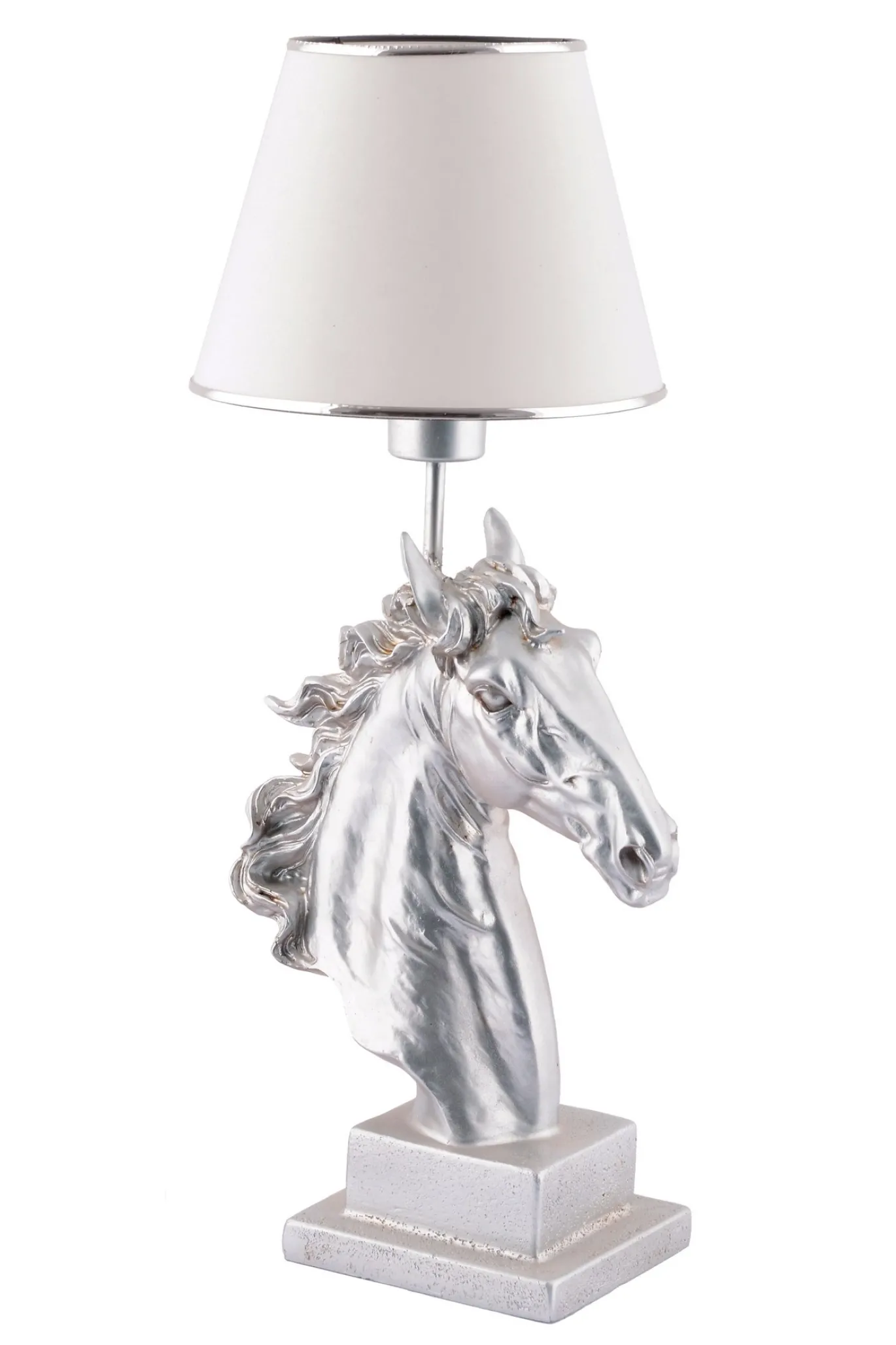 Tafellamp Horse Wit/Zilver