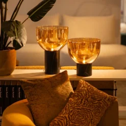 Tafellamp Lana Gold M Zwart - Giga Meubel