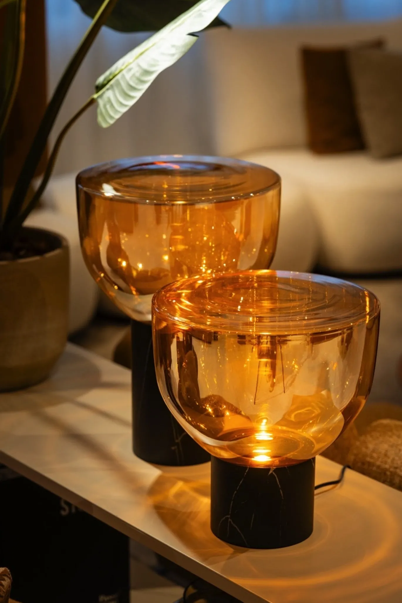 Tafellamp Lana Gold M Zwart - Giga Meubel