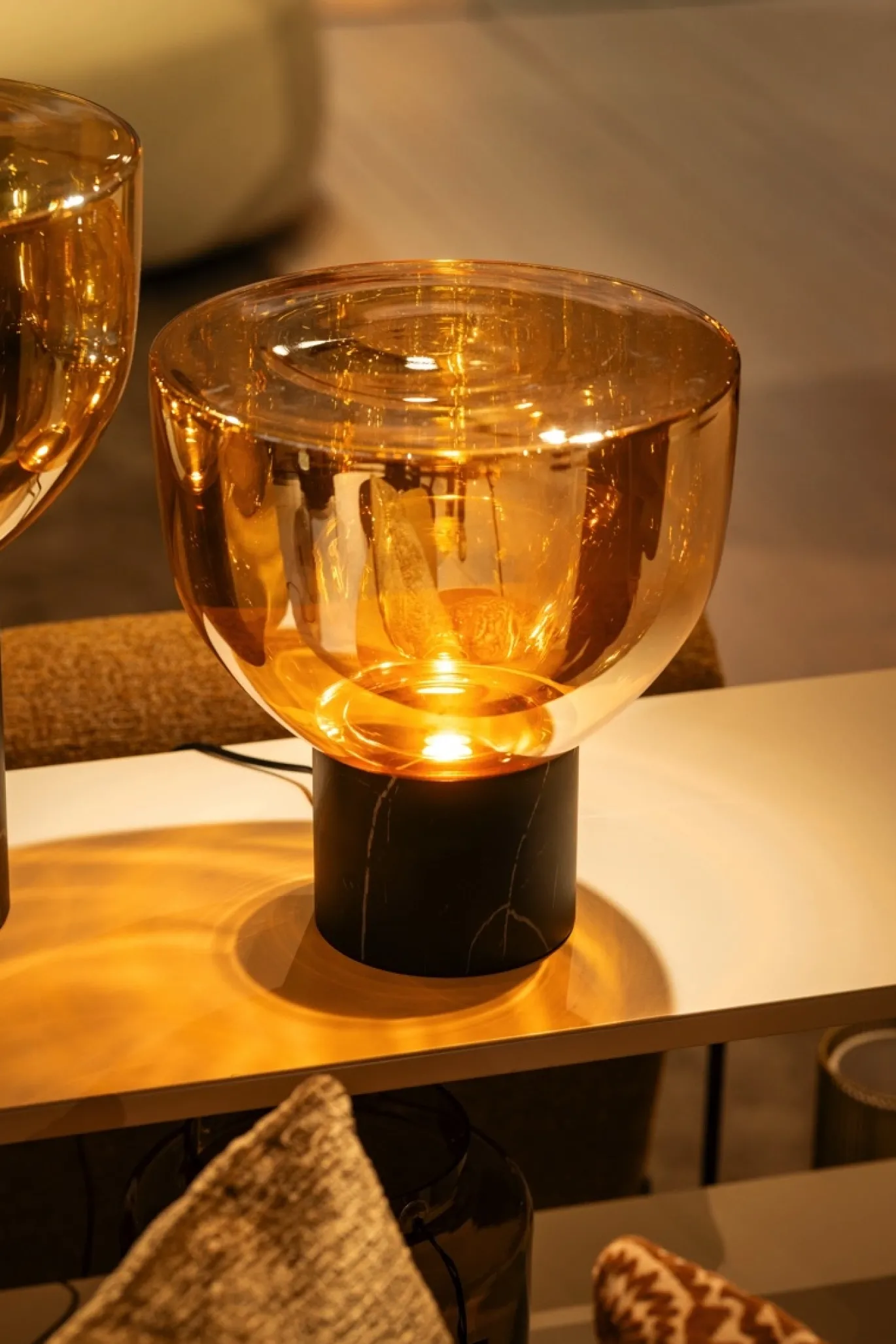 Tafellamp Lana Gold M Zwart - Giga Meubel