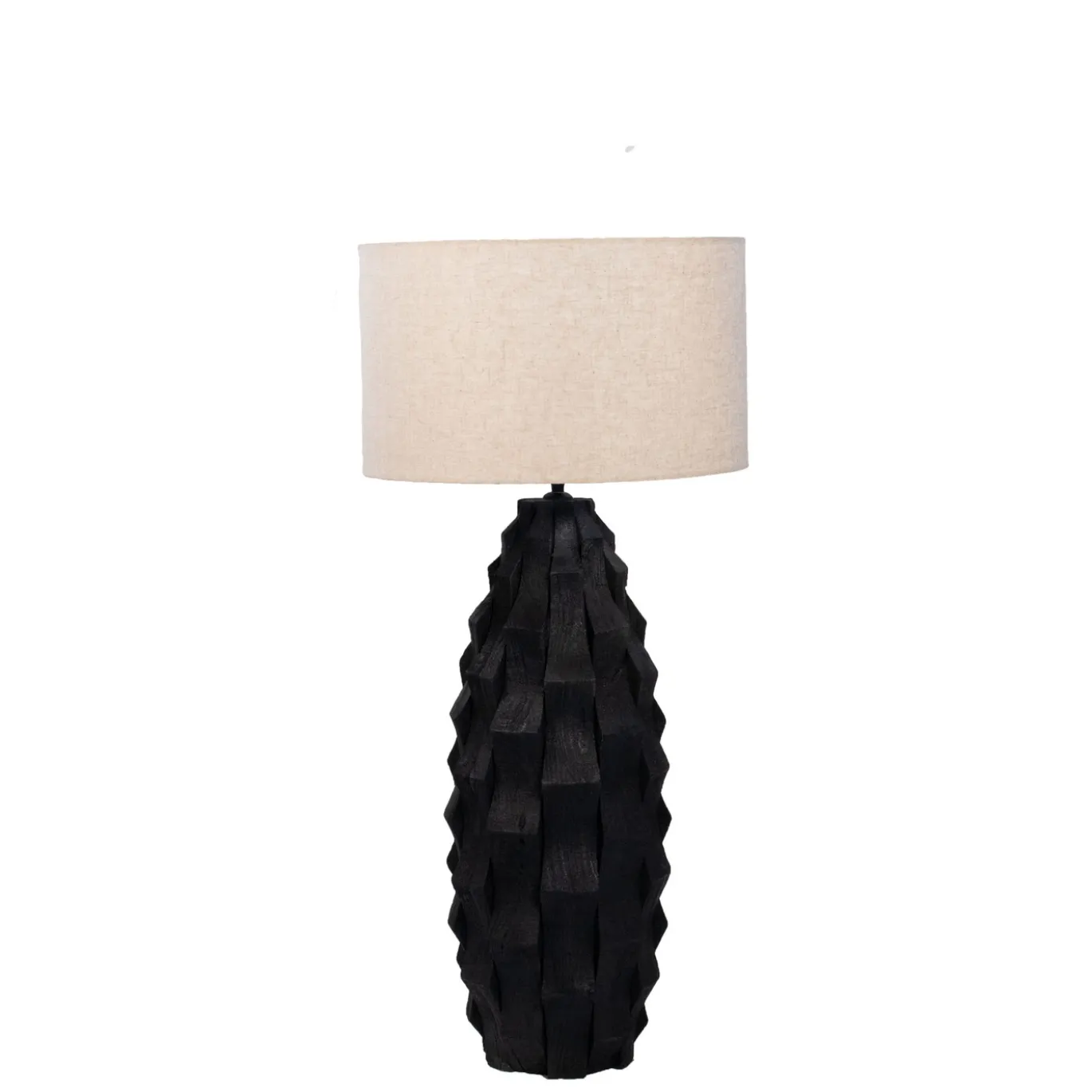 Tafellamp Matteo Zwart Hout 40cm - Giga Meubel