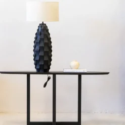 Tafellamp Matteo Zwart Hout 40cm - Giga Meubel