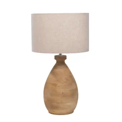 Tafellamp Mattia Naturel Hout 35cm - Giga Meubel