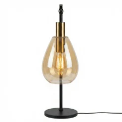 Tafellamp Maud 1-Lichts Amber Glas - Giga Meubel