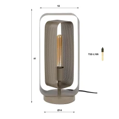 Tafellamp Mesh Rotate 1-Lichts Beige - Giga Meubel