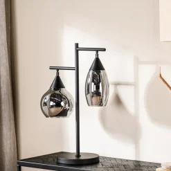Tafellamp Pleun 2-Lichts Smoke Glas - Giga Meubel