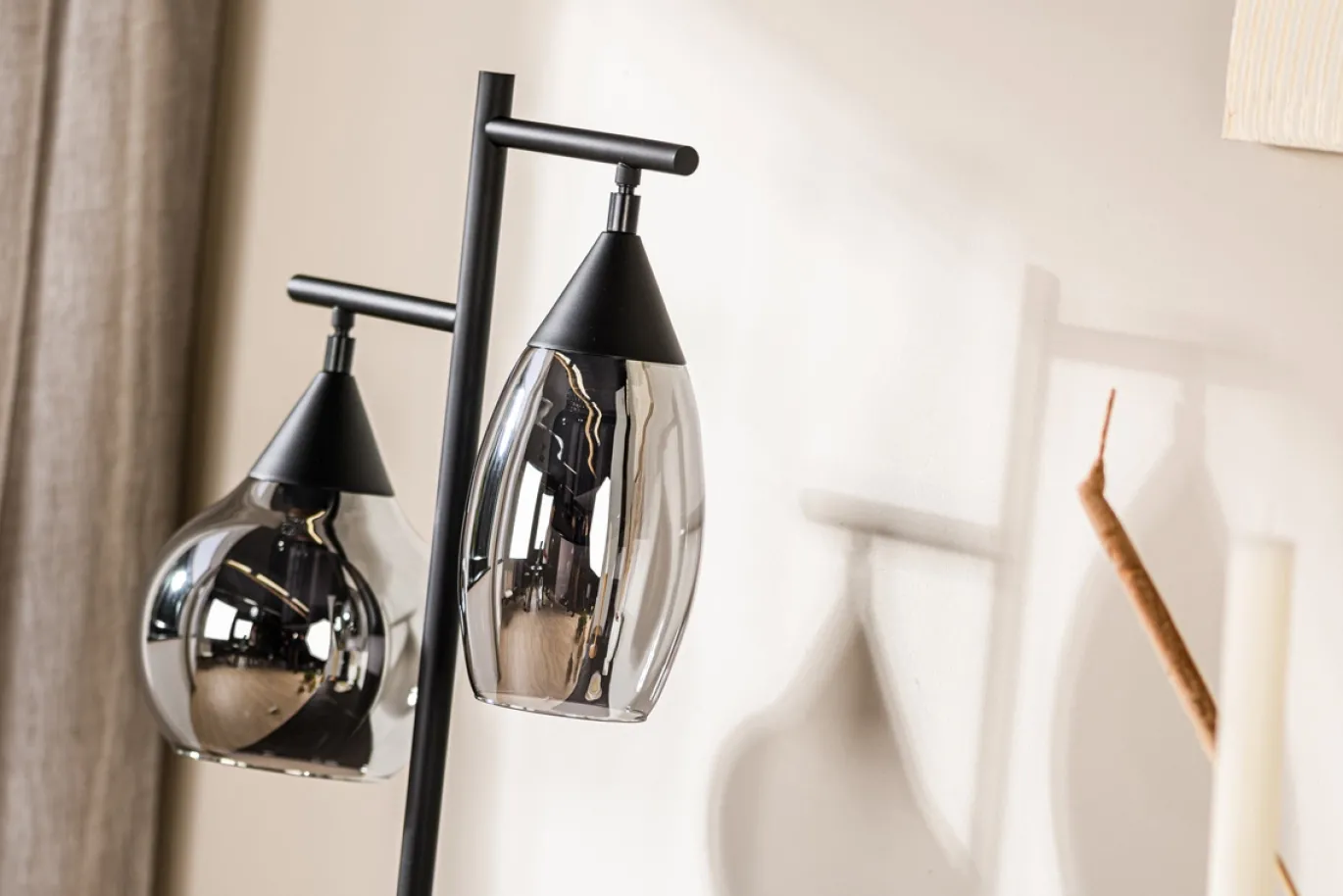 Tafellamp Pleun 2-Lichts Smoke Glas - Giga Meubel