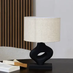 Tafellamp Savio Zwart 40cm - Giga Meubel