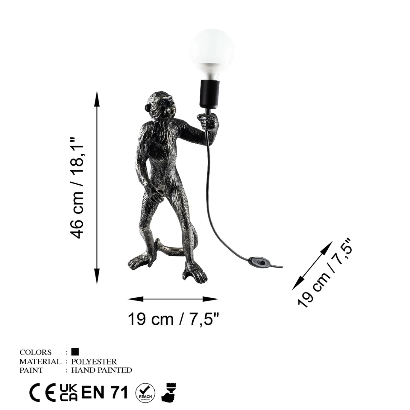 Tafellamp Singe Zwart
