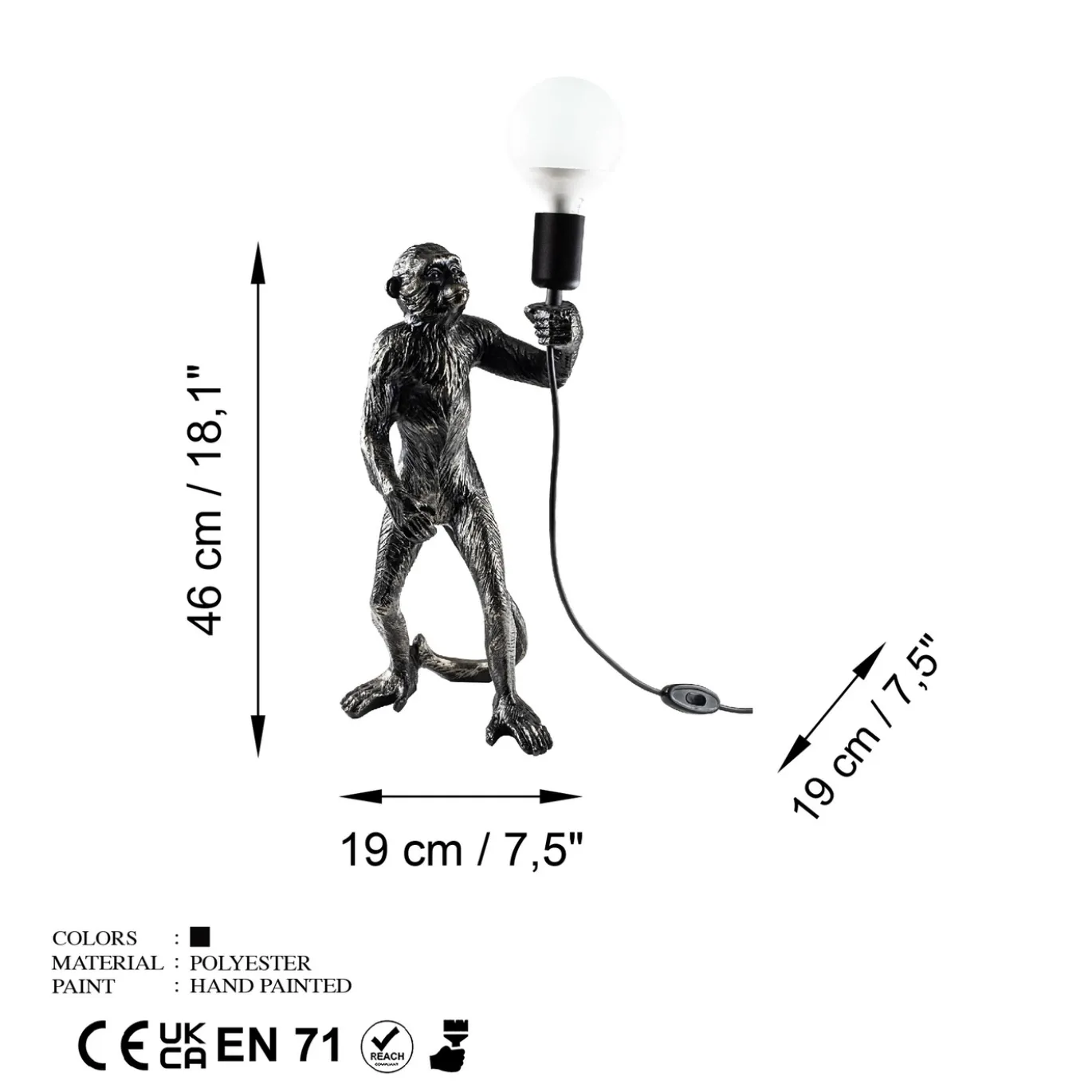 Tafellamp Singe Zwart