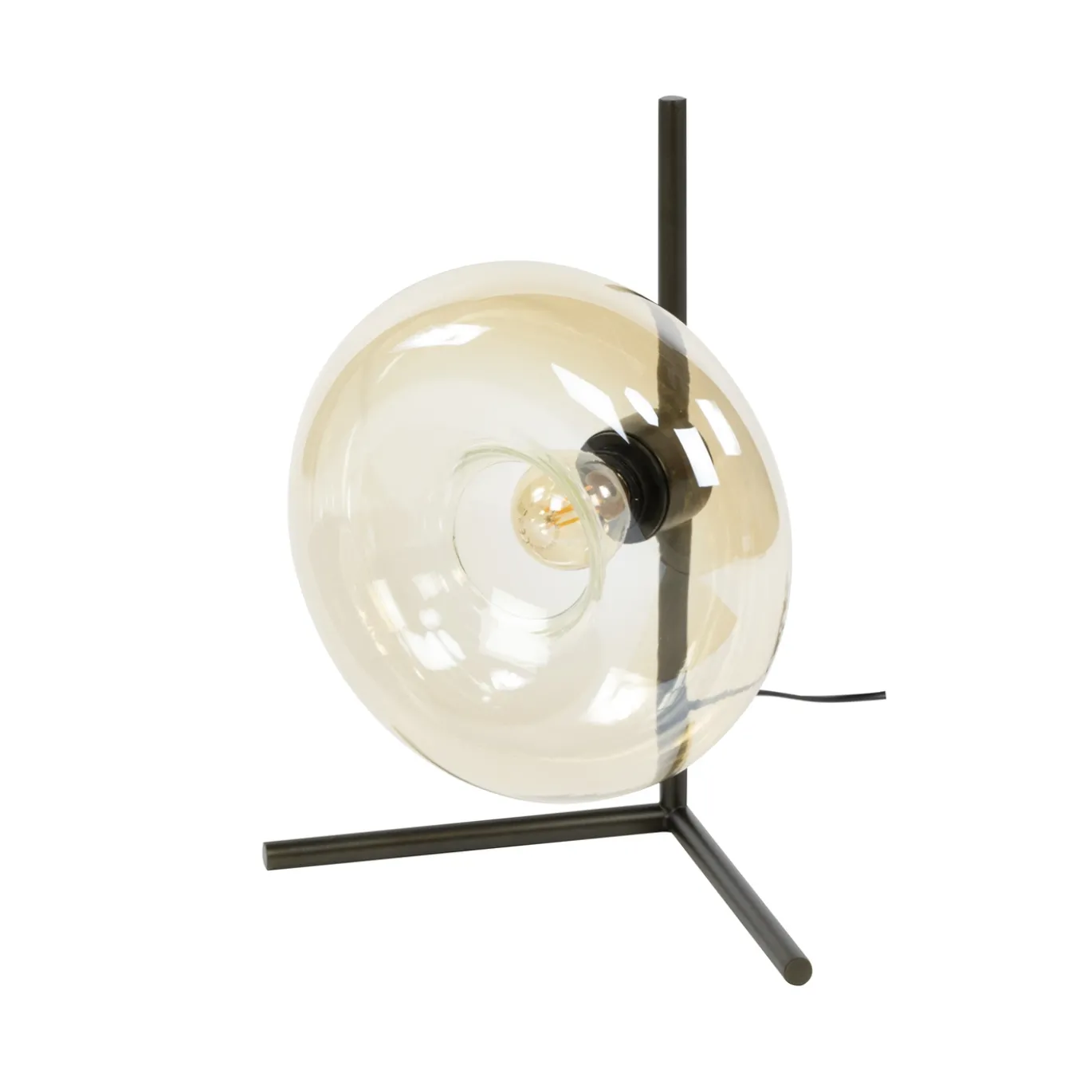 Tafellamp Soll 1-lichts Amber Glas - Giga Meubel