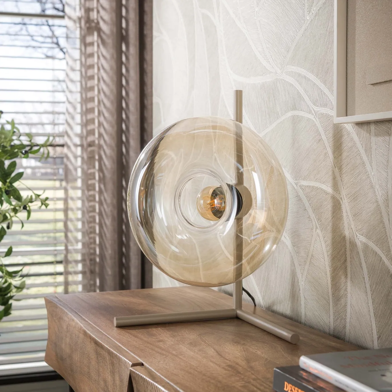 Tafellamp Soll 1-Lichts Beige - Giga Meubel