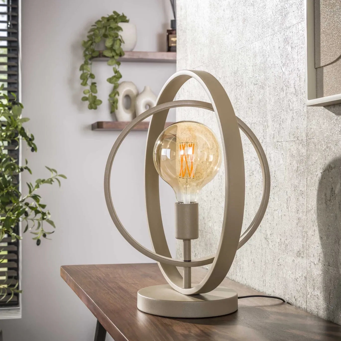 Tafellamp Turn Around 1-lichts Beige - Giga Meubel