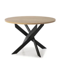 Tafel Ther Rond 120cm Naturel Zwart - Giga Meubel