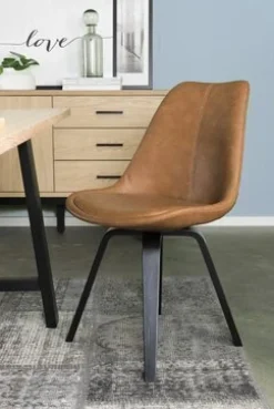 Tenzo Eetkamerstoel Gina/Bess Pu Bruin Zwart