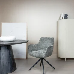 Tower Living Armstoel Fondo Stof Mona 464 Cement Grijs (draaibaar)