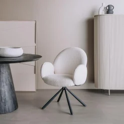 Tower Living Armstoel Imola Stof Ascot 1 Wit (draaibaar)