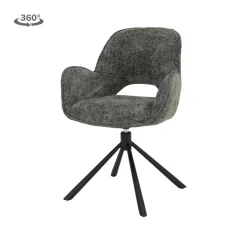 Tower Living Armstoel Isola Stof Haga 16 Charcoal (draaibaar)