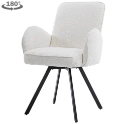 Tower Living Armstoel Livo Stof Ascot 1 Wit (draaibaar)