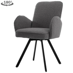 Tower Living Armstoel Livo Stof Ascot 5 Antraciet (draaibaar)