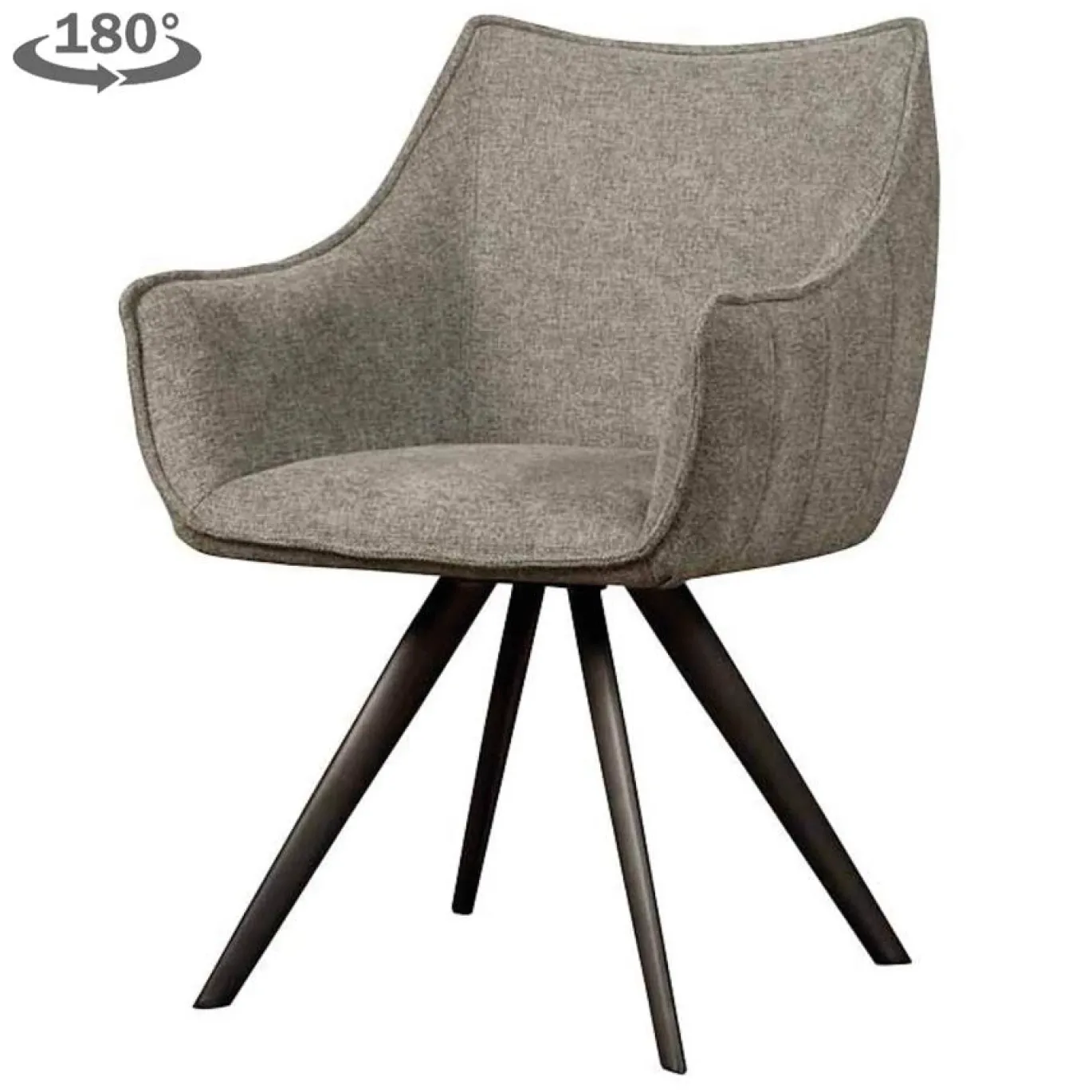 Tower Living Armstoel Riviera Stof Brego 9 Middle Grijs (draaibaar)