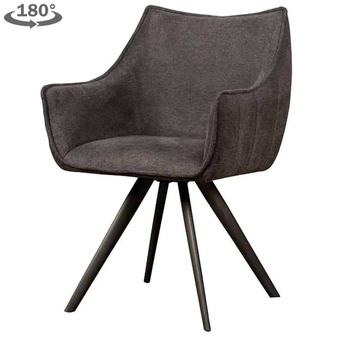 Tower Living Armstoel Riviera Stof Brego 18 Donkergrijs (draaibaar)