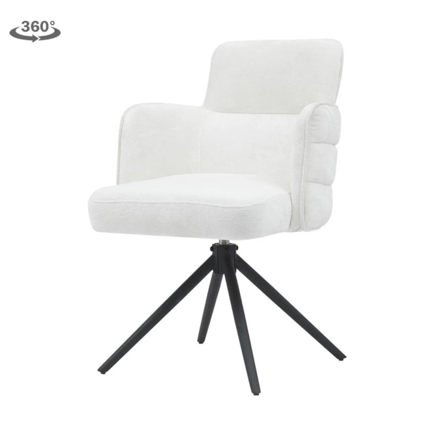 Tower Living Armstoel Rumo Stof Ecru (draaibaar)