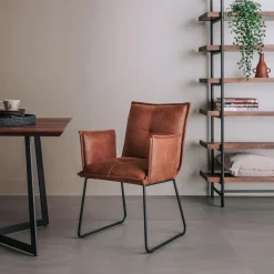 Tower Living Armstoel Seda Stof Cherokee 8 Cognac