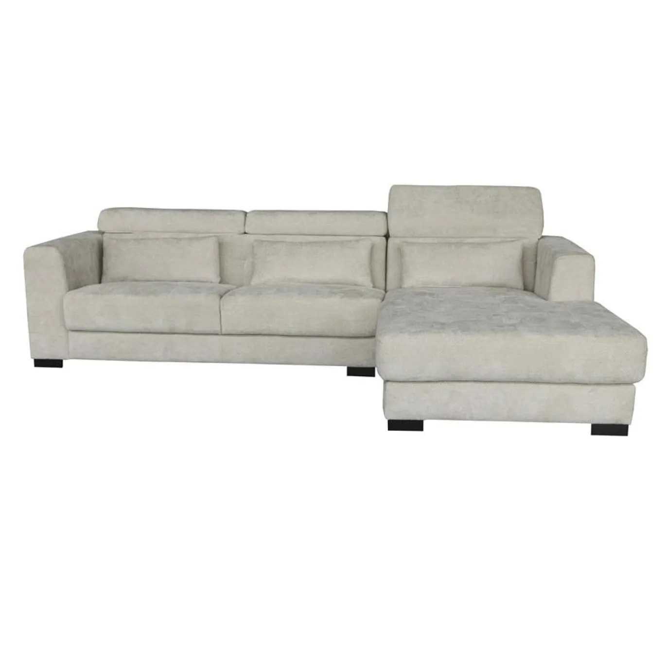 Tower Living Bank Brighton 3-al Zits + Chaise Longue R Fabric 15 Ivory