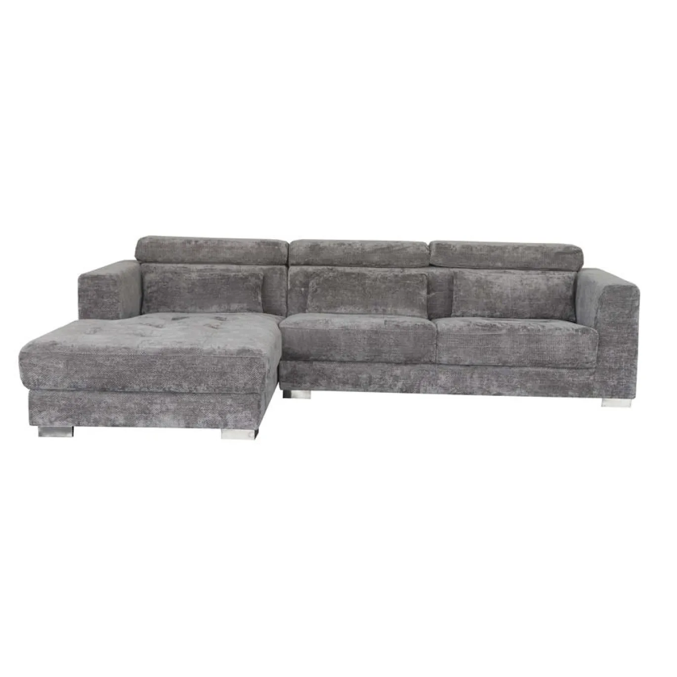 Tower Living Bank Brighton Chaise L + 3-ar Fabric 19 Lichtgrijs