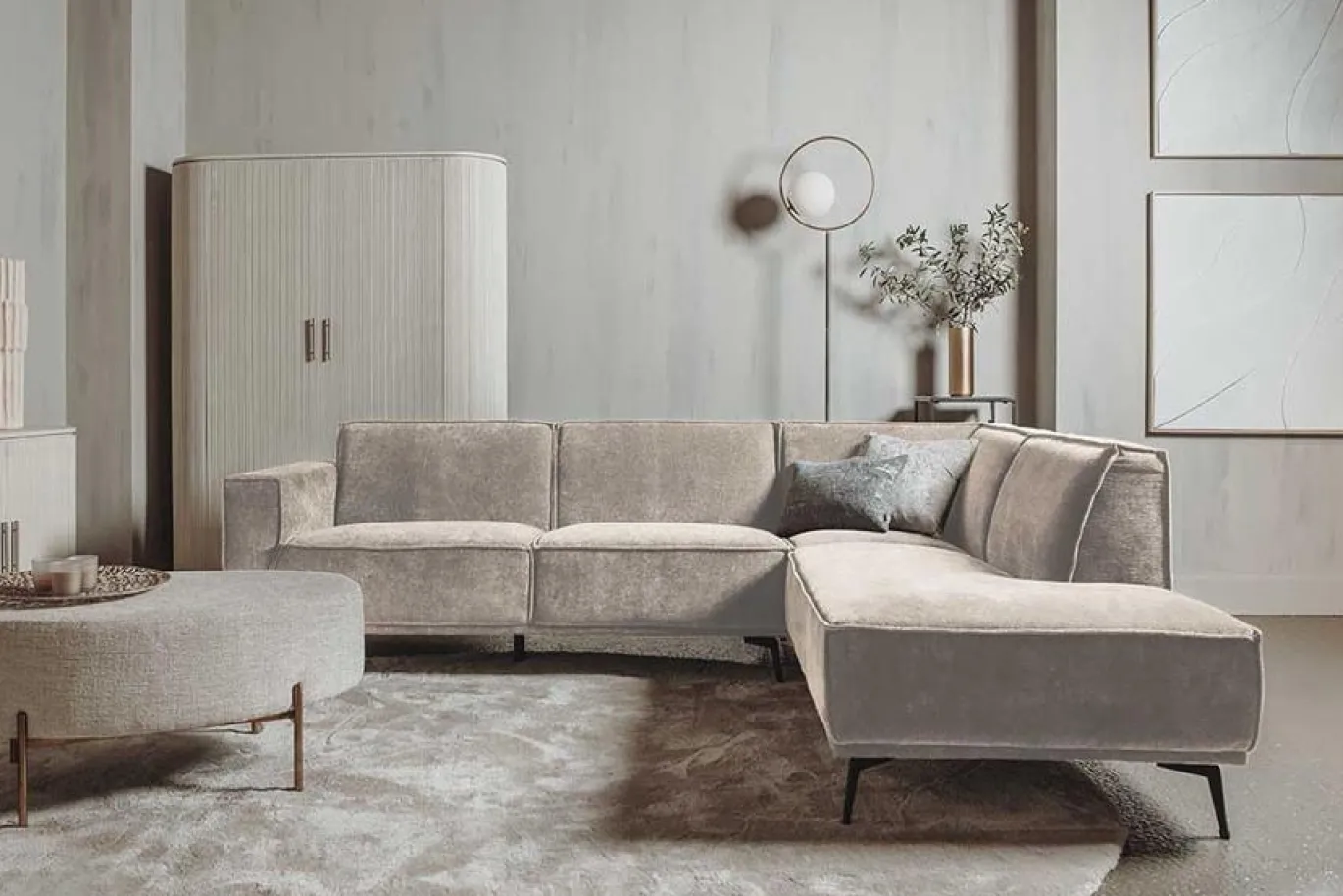 Tower Living Bank Leeds 2,5-al + Ottoman R City 120 Beige