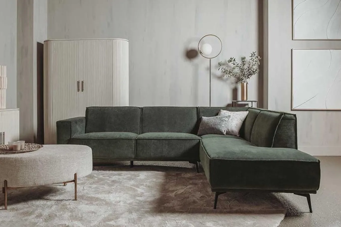 Tower Living Bank Leeds 2,5-al + Ottoman R City 355 Bottle Groen