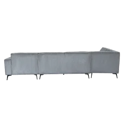 Tower Living Bank Leeds Chaise Longue L 2,5-zits Ottoman R Touch 27 Lichtgrijs