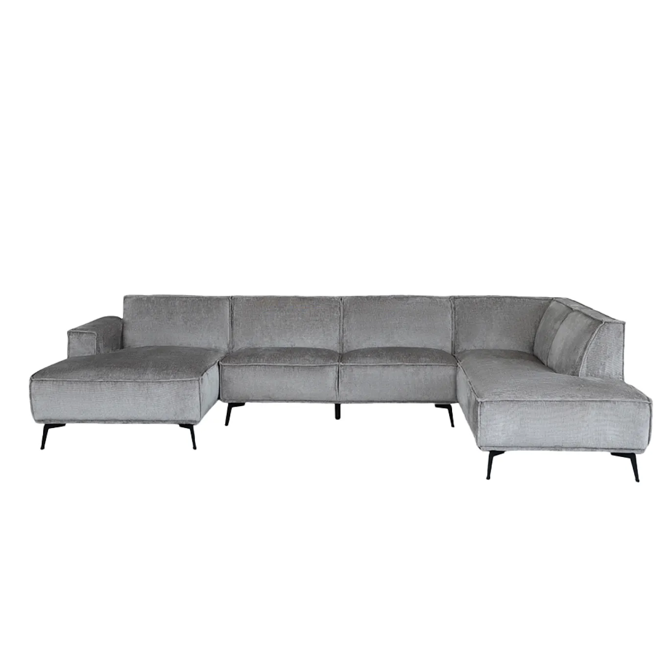 Tower Living Bank Leeds Chaise Longue L 2,5-zits Ottoman R Touch 27 Lichtgrijs