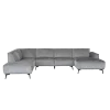 Tower Living Bank Leeds Chaise Longue R 2,5-zits Ottoman L Touch 27 Lichtgrijs