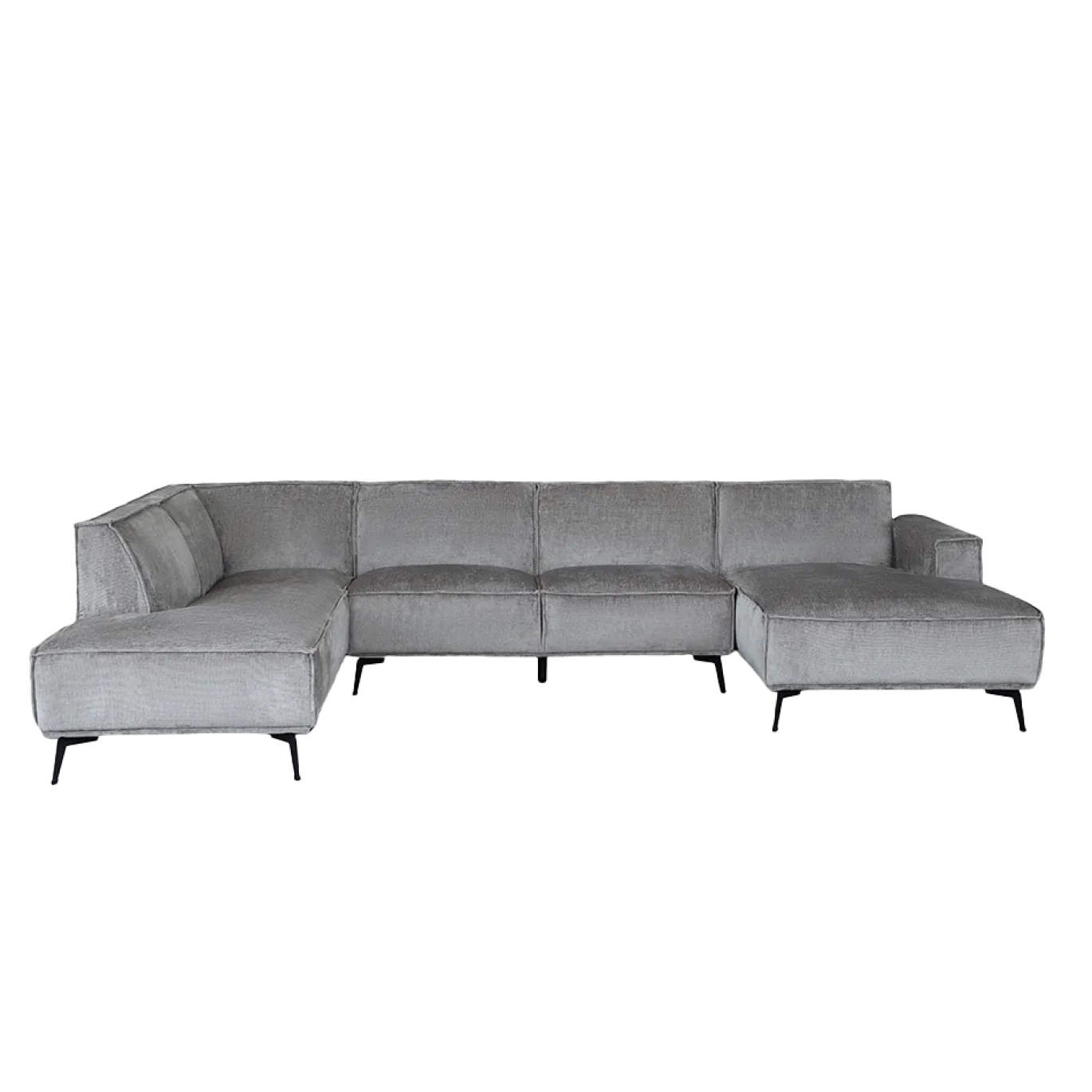 Tower Living Bank Leeds Chaise Longue R 2,5-zits Ottoman L Touch 27 Lichtgrijs