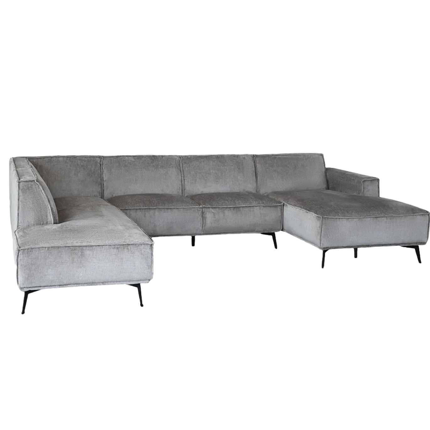 Tower Living Bank Leeds Chaise Longue R 2,5-zits Ottoman L Touch 27 Lichtgrijs