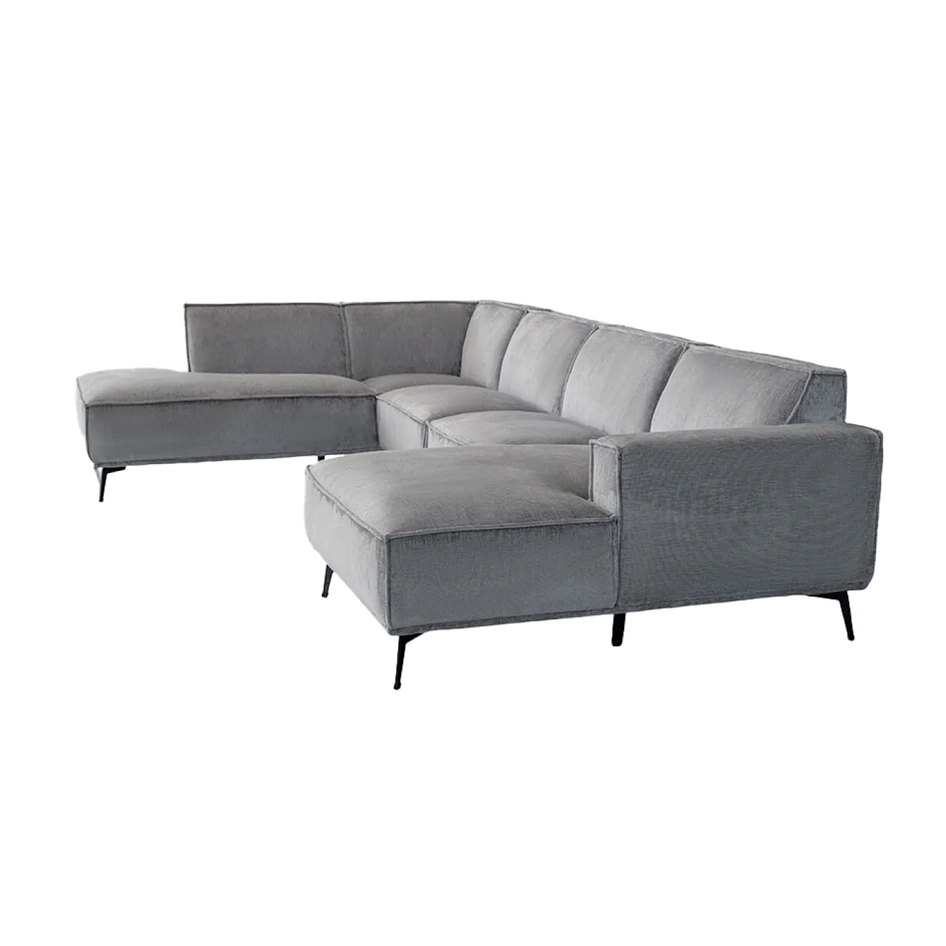Tower Living Bank Leeds Chaise Longue R 2,5-zits Ottoman L Touch 27 Lichtgrijs