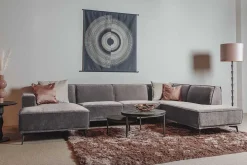 Tower Living Bank Leeds Chaise L 2,5-zits Ottoman R City 453 Moss Grijs