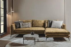 Tower Living Bank Nottingham 2,5-al Zits + Chaise Longue R Adore 15 Geel Oranje