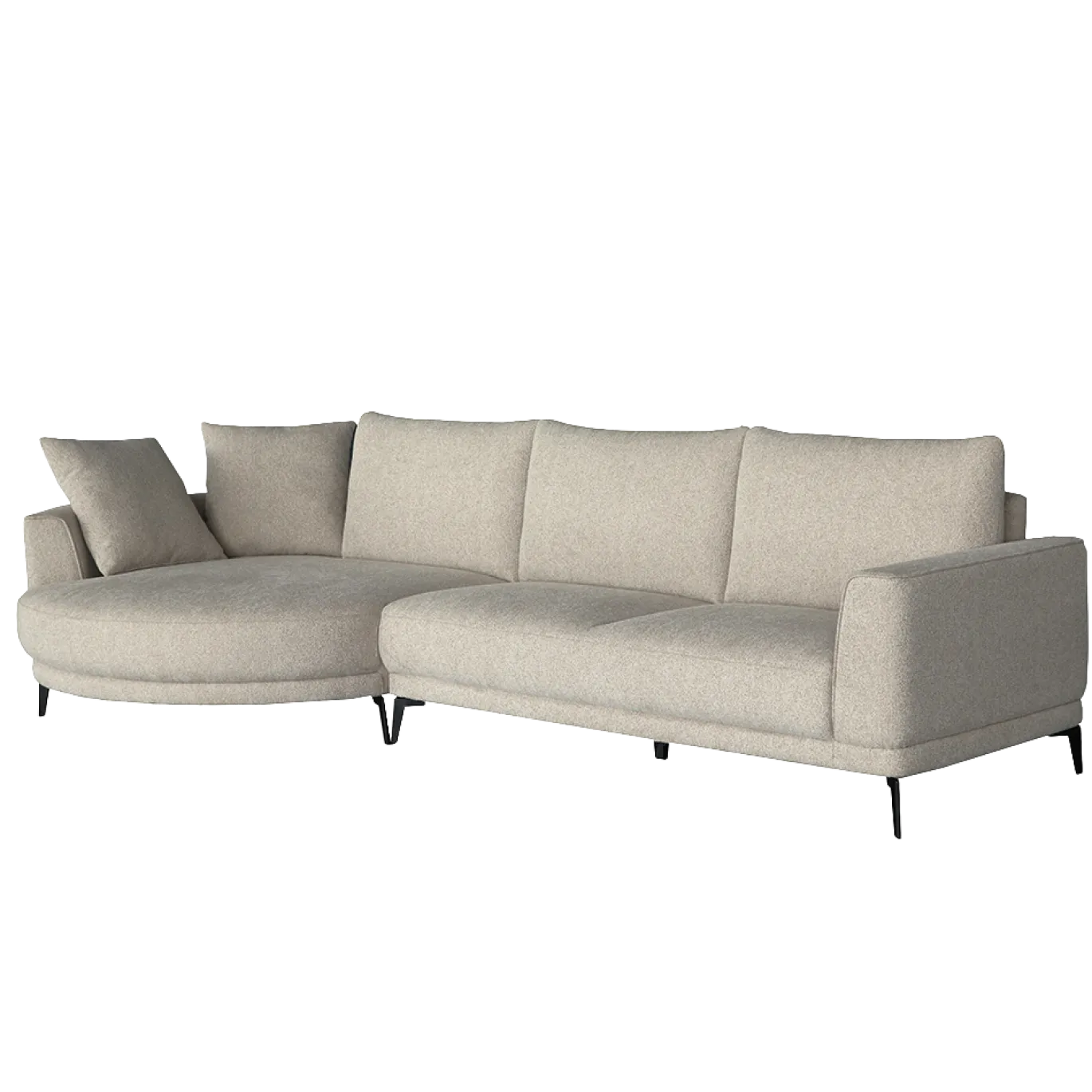 Tower Living Bank Prescot 2,5-zits-al + Chaise R Sahara 120 Zand