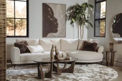 Tower Living Bank Prescot 2,5-zits-ar + Chaise L Sahara 120 Zand