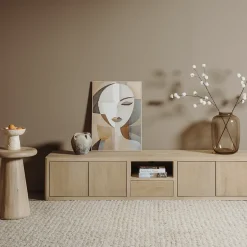 Tower Living Bijzettafel Asti Rond Naturel 40cm