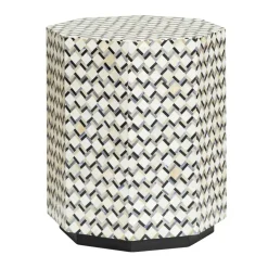 Tower Living Bijzettafel Brendola 45cm Wit/zwart